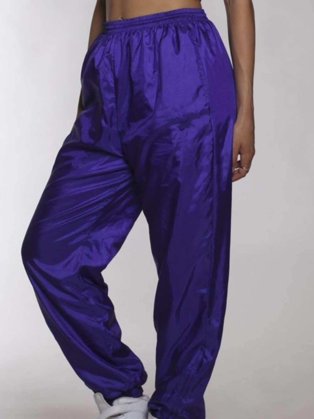 90's Women’s High-Waist Purple Track Pants